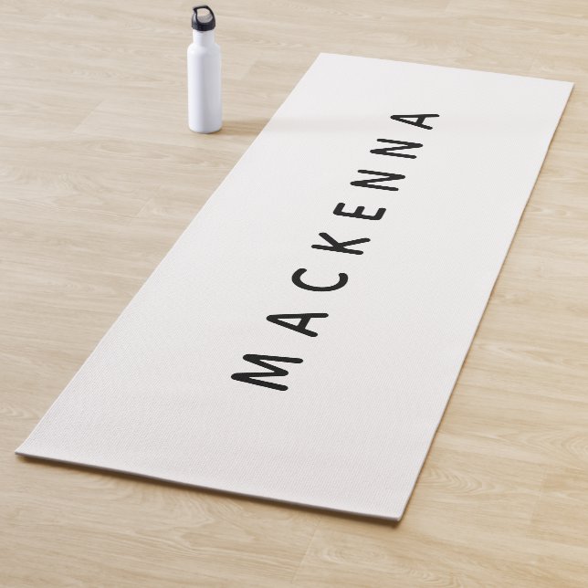 Modern Custom Monogram Black White Yoga Mat (In Situ)