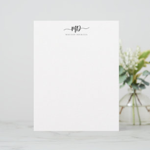 Modern Custom Monogram Brush Script Stylish Custom Letterhead