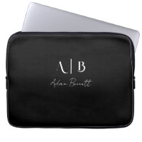 Modern Custom Monogram Initials Name Black