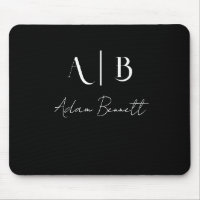 Modern Custom Monogram Initials Name Black
