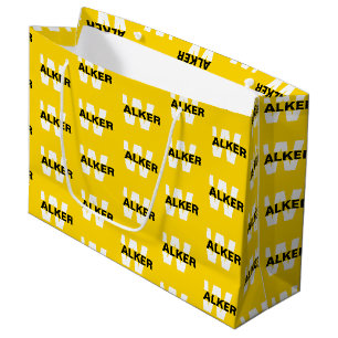 Modern Custom Monogram Name Gold Gift Bag