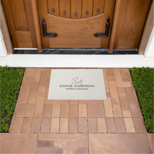 Modern Custom Monogram Professional Business Doormat