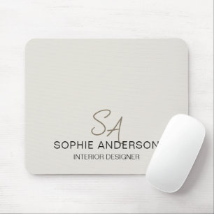 Modern Custom Monogram Professional Business Mouse Mat