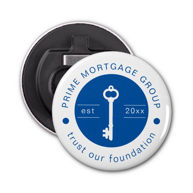Modern Custom Mortgage Company Add Your Logo Bottle Opener (Front)