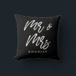 Modern custom Mr and Mrs Cushion<br><div class="desc">Mr and Mrs couple pillows,  customisable with your own name and your favourite colours.</div>