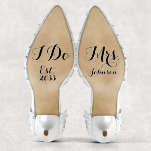 Modern Custom Mrs I Do Bride Wedding Shoes Decal