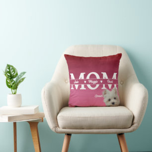 Modern Custom Mum three names plus dog Cushion