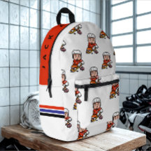 Modern Custom Name Cartoon Hockey Player Love Sign