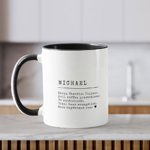 Modern Custom Name Definition Cool Typewriter Mug