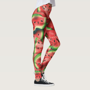 Modern Custom Name Fun Watermelon Leggings