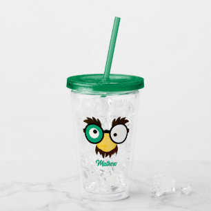 Modern Custom Name Funny Face Irish Flag Colour Acrylic Tumbler