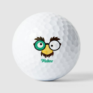 Modern Custom Name Funny Face Irish Flag Colour Golf Balls