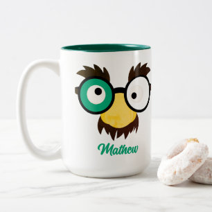 Modern Custom Name Funny Face Irish Flag Colour Two-Tone Coffee Mug