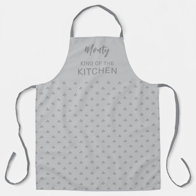 Modern Custom Name King of the Kitchen Pattern |  Apron (Front)