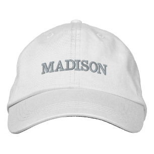 Modern Custom name light pink text white Embroidered Hat