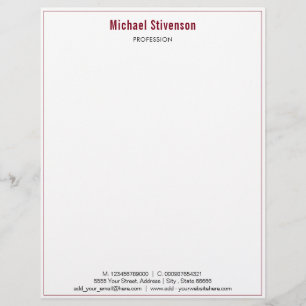 Modern Custom Name Profession Address Letterhead