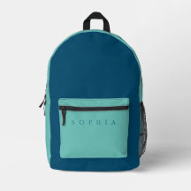 Modern Custom Name Teal and Blue