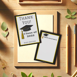 Modern Custom Name Trendy Graduation Cap Card