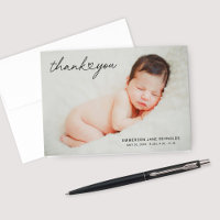 Modern Custom Newborn Baby Photo Heart Script