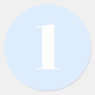 Modern Custom number, date, light blue Classic Round Sticker