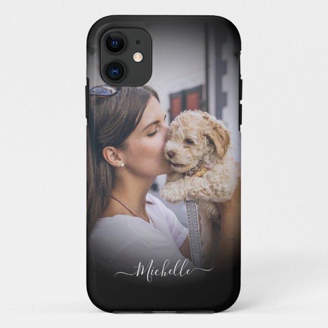 Modern Custom  One Photo Black Gradient  iPhone Ca Case-Mate iPhone Case (Back)