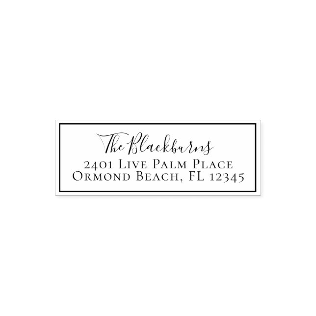 Modern Custom Personalised Return Address Label Self-inking Stamp (Design)