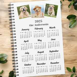 Modern Custom Pet Dog 3 Photo 2023 Calendar Planner