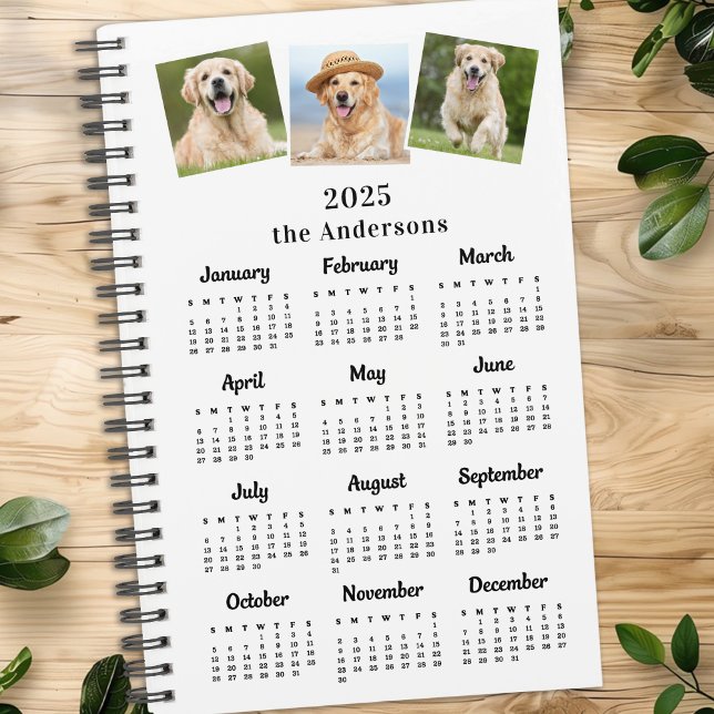 Modern Custom Pet Dog 3 Photo 2023 Calendar Planner (Creator Uploaded)