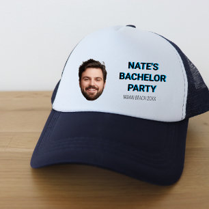 Modern Custom Photo Bachelor Party Groomsmen Gift  Trucker Hat