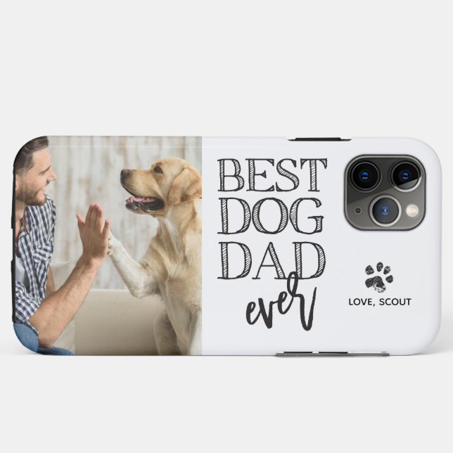 Modern Custom Photo Best Dog Dad  Case-Mate iPhone Case (Back (Horizontal))