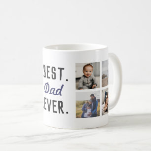 Modern Custom Photo Blue Best Dad Ever Mug
