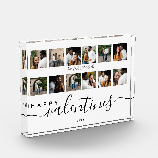 Modern Custom Photo Collage Couples Valentines Day (Left)