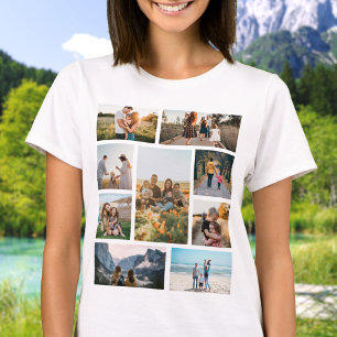 Modern Custom Photo Collage Family Personalised T-Shirt