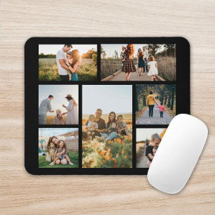 Modern Custom Photo Collage Family Personalized Mouse Mat