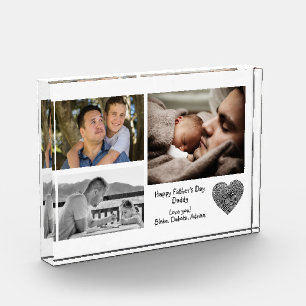 Modern Custom Photo Collage Fathers Day Daddy Block