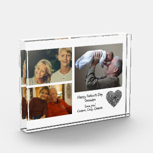 Modern Custom Photo Collage Fathers Day Grandpa Block
