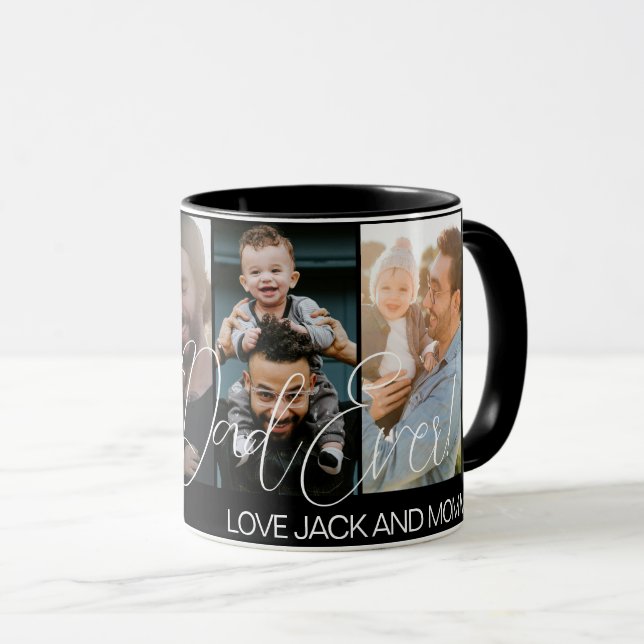 Modern Custom Photo Collage Fathers Day Mug (Front Right)