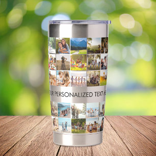 Modern Custom Photo Collage Insulated Tumbler