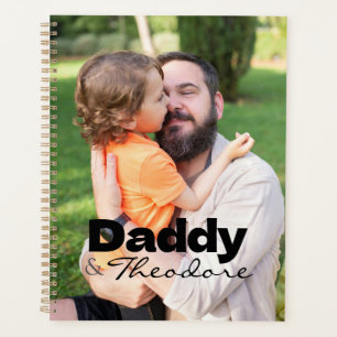 Modern Custom Photo Daddy & Baby Name Keepsake Planner