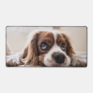 Modern Custom Photo Dog Portrait Desk Mat