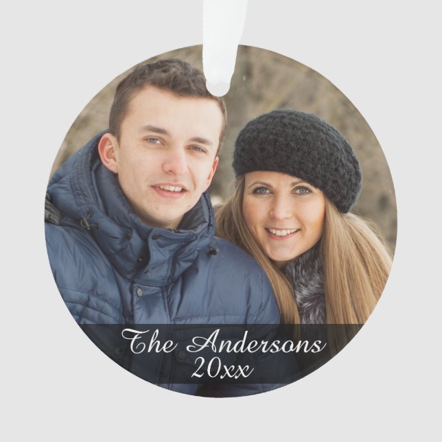 Modern Custom Photo Double Sided Ornament (Front)