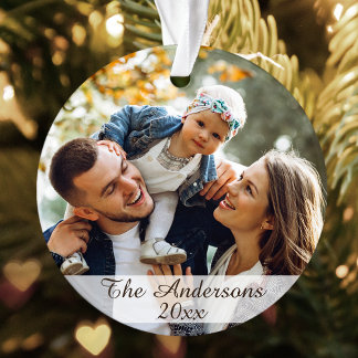 Modern Custom Photo Double Sided Ornament