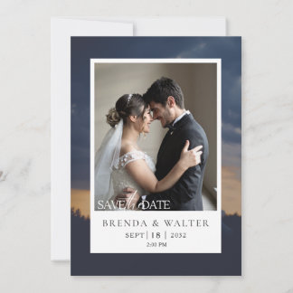 Modern Custom Photo Elegant Script Wedding  Invitation