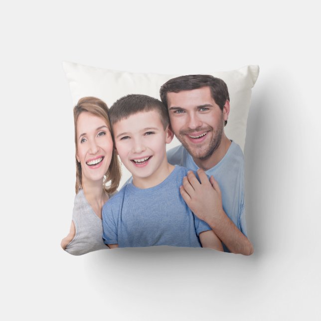 Modern Custom Photo family Cover Pet Gift Cushion (Front)