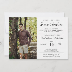 Modern Custom Photo Film Strip Graduation Party  Invitation