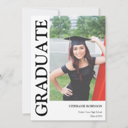 Modern Custom Photo Graduation Announcement