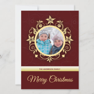 Modern Custom Photo Holiday Greetings Card