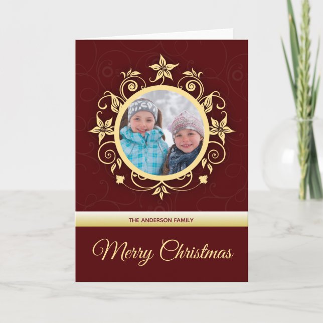 Modern Custom Photo Holiday Greetings Card (Front)