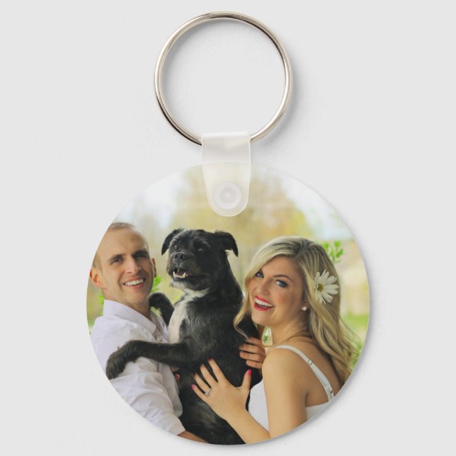Modern Custom Photo Key Ring (Front)