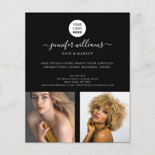 Modern Custom Photo Logo Promotional Black Flyer